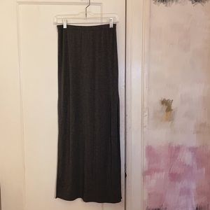ARITZIA Babaton Grey High Slit Maxi Skirt Size XS